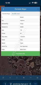 Burdur Yeşilova Yarışlı’da Satılık 7.584 M2