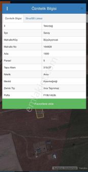 Saray Büyük Yoncalı Mah 320m² İmarlı İrfazlı Satılık Arsa