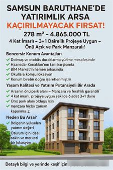Samsun Deniz Manzaralı Yatırımlık Satılık Arsa