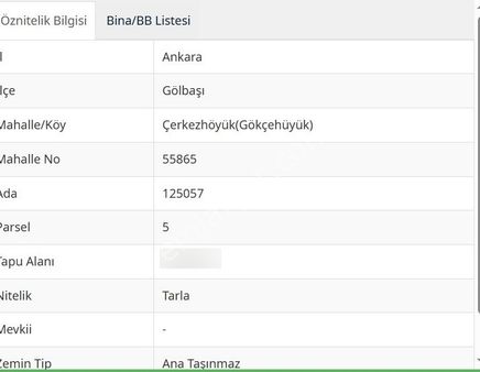 Satılık 1000 M² Arsa Gölbaşı / Çerkezhöyük