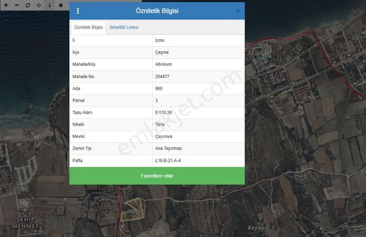 Fırsat Arsa İzmir Çeşme Altınkum Da
