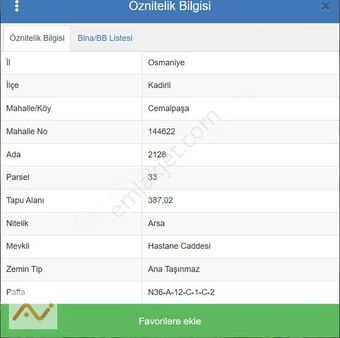 Cemalpaşa Mah. Diş Hastanesi Civarı Tek Tapu Satılık Arsa