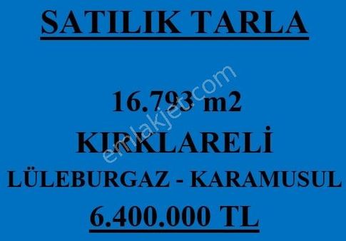 Mahir Emlak' Tan Lüleburgaz - Karamusül' De Yatırımlık Tarla