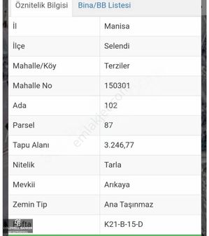 Manisa Selendı'de Satılık Tarla