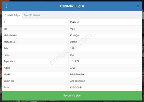 Vize Kızılağaç Satılık Arsa