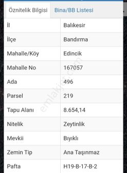 Pw Plus'tan Bandırma Edincikte Satılık Zeytinlik