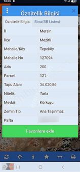 Turgut Emlak'tan Mezitli Tepeköyde Satılık Tarla 36 Dönüm