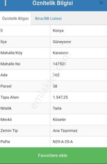 Güneysınır Karasınir Satılık Tarla