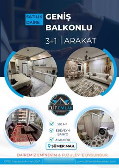 🌅 Sümer’in Parlayan Yıldızı – Geniş Balkonlu Satılık 3+1 Arakat Daire! 🌅