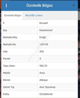 Remax Naturalden Karamürsel Ereğli'de 983 M2 Satılık İmarlı Arsa