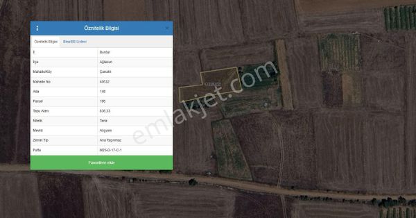 Asya Evim Emlaktan Ağlasun Çanaklı Da Satılık Tarla (fırsat)