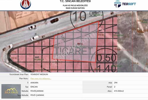 Fevzi Çakmak Mah. Köşe Başı Ticari İmarlı 430 M2 Arsa