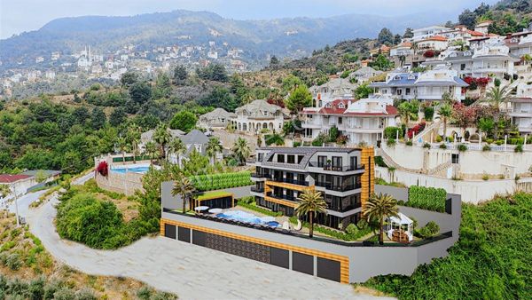 Alanya Tepede Lüks Konut Projesine Uygun Ruhsatlı Satılık Arsa