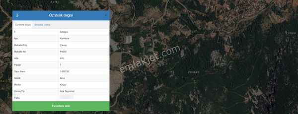 Antalya Kumluca Adrasanda Yola Cepheli 1060 M2 Satılık Arsa