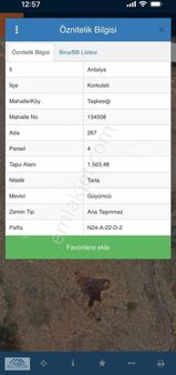 Antalya Korkuteli Taşkesiğinde Yatırımlık 1563m2 Satılık Arazi!!