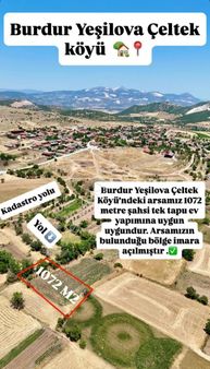 Burdur Yeşilova Çeltek Köyü Köycivarı Mevki Satılık İmarlı Arsa No.20599​