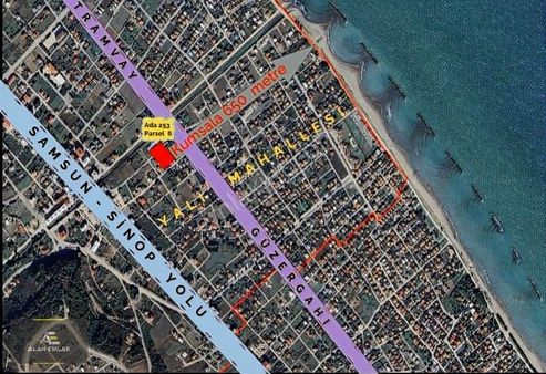 Alan Emlak ; Taflan Yalı Mah.3 Kata İmarlı,satılık Villalık Arsa