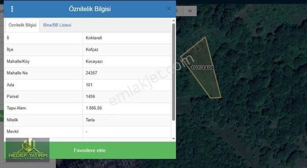 Hisseli Değil Orman İçinde Tek Tapu Arazi [ 1.886 M2 ]
