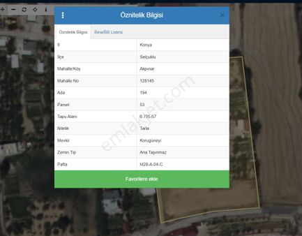 Selçuklu Akpınar Mah. Yapılaşmanın Olduğu Bölgede Dereye Yakın