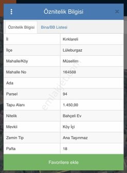 Kırklareli Lüleburgaz Müsellim'de 1450 M2 %40 İmarlı Arsa