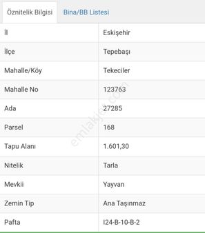 Krc İnşaattan Tepebaşı Tekeciler Mah. Satılık Tarla