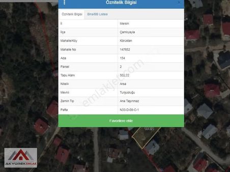 Acil Satılık Villa İmarlı E 0.40 Atdağı Mevki 502 M2 15m Yola C.