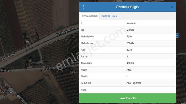Karaman Fatih Mahallesi'nde 400 M², %40 , 2 Kat İmarlı Satılık Arsa