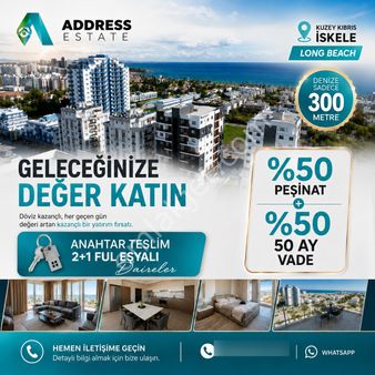 İskele Long Beach’te Denize Sadece 300 Metre Uzaklıkta 2+1 Eşyalı Daire