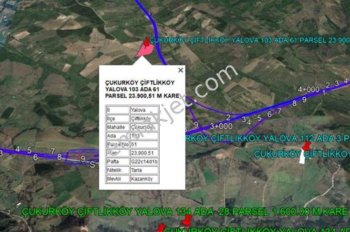 Yalova Çukurköy De Yapılacak Olan Çevre Yoluna Cephe Tarla