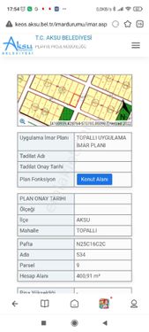 401 metrekare köşe parsel