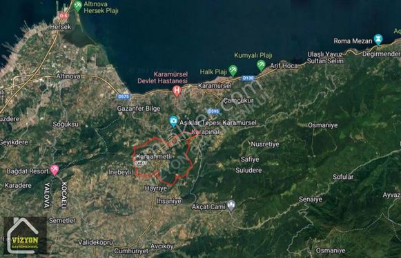 KOCAELİ KARAMÜRSEL KARAAHMETLİ ASFALT YOLA CEPHE MUHTEŞEM ARSA