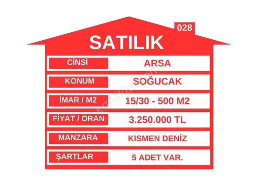 Satılık 3 Adet Arsa Soğucakta Toplam 1.500m2 Müstakil Havuzlu Villa Arsası