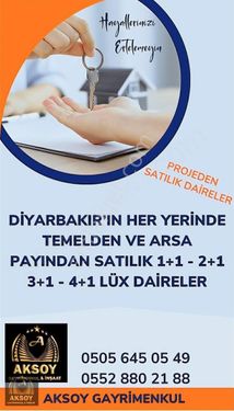 AKSOY GAYRİMENKUL'DEN TEMEL'DEN ARSA PAYINDAN SATILIK DAİRELER