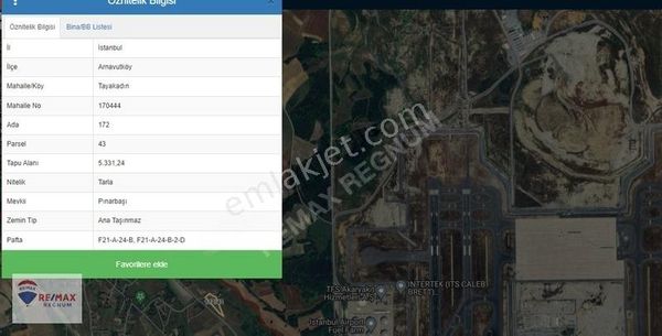 Arnavutköy Tayakadın'da Havalimanına Sıfır Konumda Satılık Arsa