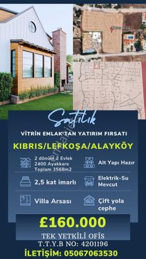  VİTRİN'DEN KIBRIS LEFKOŞA ALAYKÖYDE SATILIK İMARLI VİLLA ARSASI