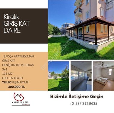 Giriş Kat - Geniş Bahçeli Teraslı Yıllık Kiralık Daire