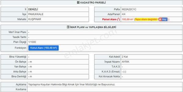  REDSTONE MYRA dan KUŞPINAR MAHALLESİ nde SATILIK ARSA