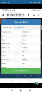 SONN FİYAT İHTİYAÇTAN Balıkesir 1.737m2