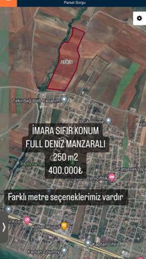  Marmara ereğlisi Çeşmeli mahallesi köy içinde 250m2 kaçınılmaz fırsat arsa 