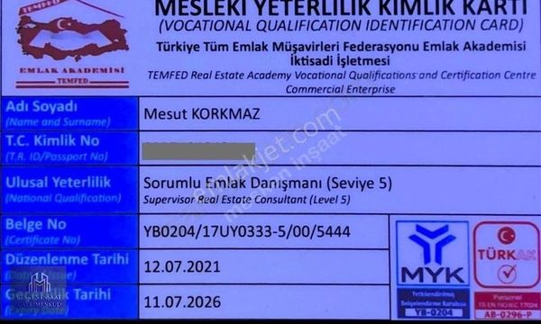 MESKEN EMLAKdan BURÇ ESENTEPE'de KÖŞE PARSEL A2 VİLLA ARSASI