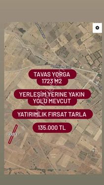 TAVAS YORGA MEVKİSİNDE YOLU OLAN SATILIK TARLA