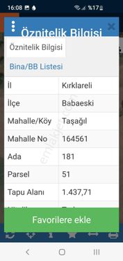  KIRKLARELİ BABAESKİ SATILIK 1.440 m2 TARLA