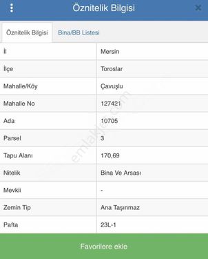 TOROSLAR ÇAVUŞLU'DA SATILIK MÜSTAKİL