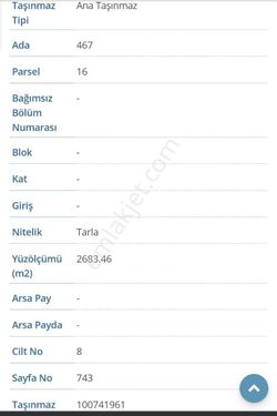 KÖKEN EMLAKTAN 2. KÜÇÜK SANAYİ ARKASI TARLA