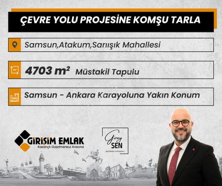  ÇEVRE YOLU PROJESİNE KOMŞU SARIIŞIKTA 4700 M TARLA