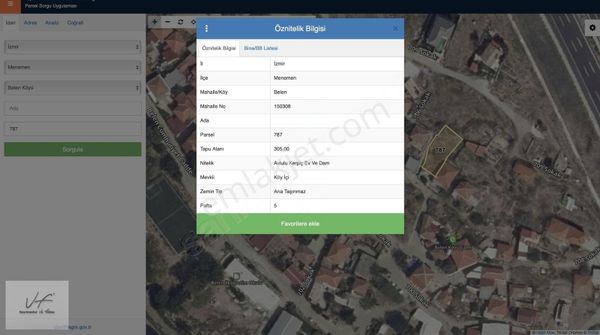 Menemen Belen de Köy İçi İmarlı 305 m2 Satılık Arsa