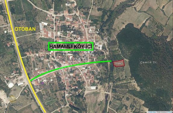 İNEGÖL HAMAMLI'DA YOLU SUYU OLAN 2 DÖNÜM YATIRIMLIK ARAZİ