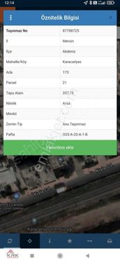 KRK'DAN AKDENİZ / KARACAİLYAS MAHALLESİ'DE SATILIK ARSA