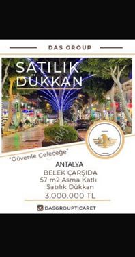  ANTALYA SERİK BELEK ÇARŞI MERKEZİNDE 57 m2 KİRACILI DÜKKAN