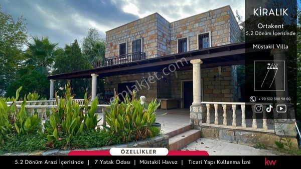 Ortakent 5,2 Dönüm Arazi İçerisinde Kiralık Ticari Mülk